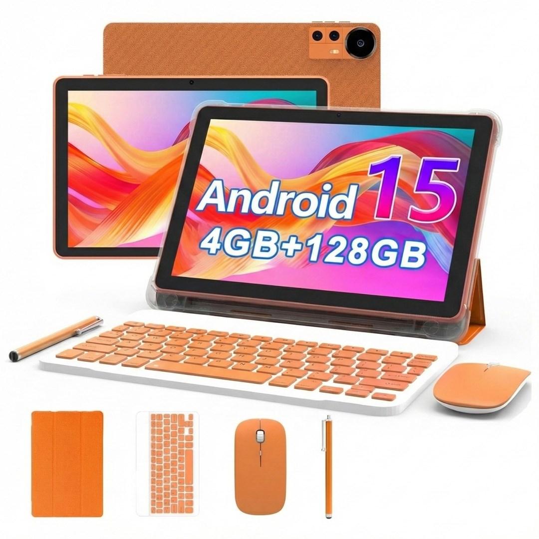 Extralink CP31 10,1" tablet - Android 15, 4 GB/128 GB - Orange med tastatur, mus og pen
