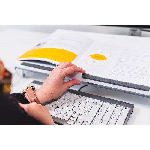 BakkerElkhuizen FlexDesk 630 - dokumentholder/skråskriveplade, hvid