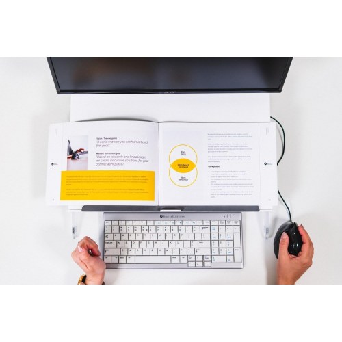 BakkerElkhuizen FlexDesk 630 - dokumentholder/skråskriveplade, hvid