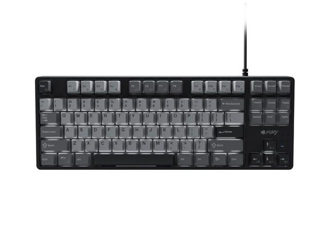 KLAWIATURA DLA GRACZY FURY KANABO K2 US BIALE PODSWIETLENIE MECHANICZNA CZARNO-SZARA