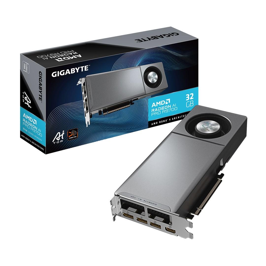 Gigabyte Radeon AI PRO R9700 AI TOP 32G grafikkort - 32 GB GDDR6, PCIe 5.0 billede