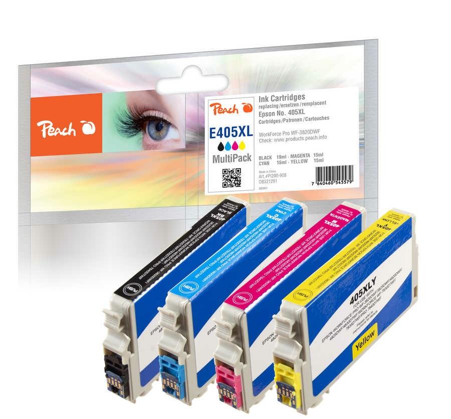 Peach E405XL blækpatroner - multipakke (XL) til Epson - sort, cyan, magenta, gul billede