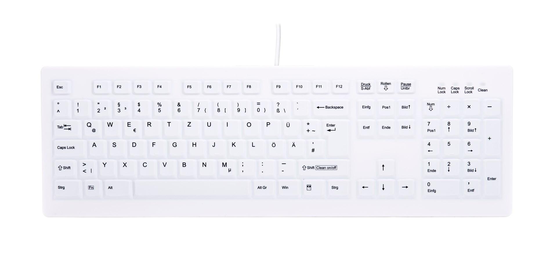 Contour Design ClassicClean trådløst fuldendt tastatur - hvid (DE) billede