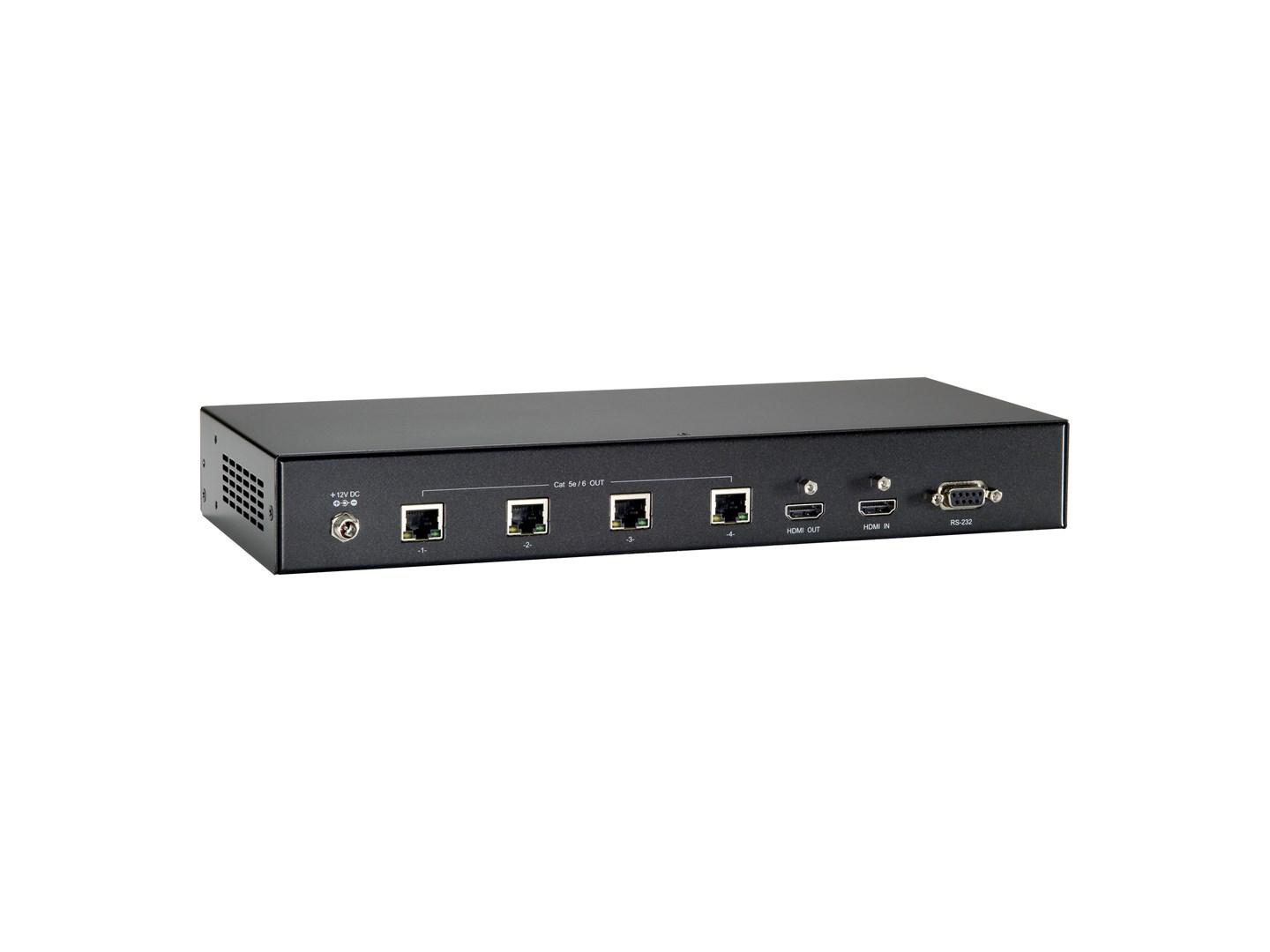 HDMI over Cat5/6 sender - HDBaseT, 100 m, 4 udgange (HVE-9214T) billede