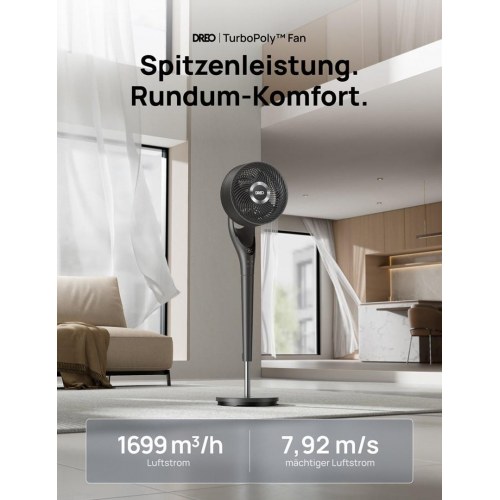 Dreo TurboPoly 154 gulvventilator - sort