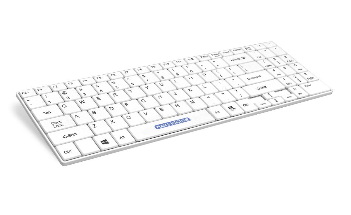 Man & Machine ITSC/W5 kablet tastatur - fuld størrelse, USB, QWERTY (engelsk), hvid