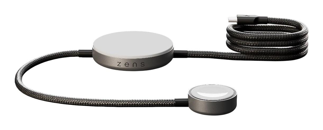 ZENS Pro 2 dobbelt trådløs opladerkabel - Qi2/MagSafe, USB-C, 25 W - grå/hvid billede
