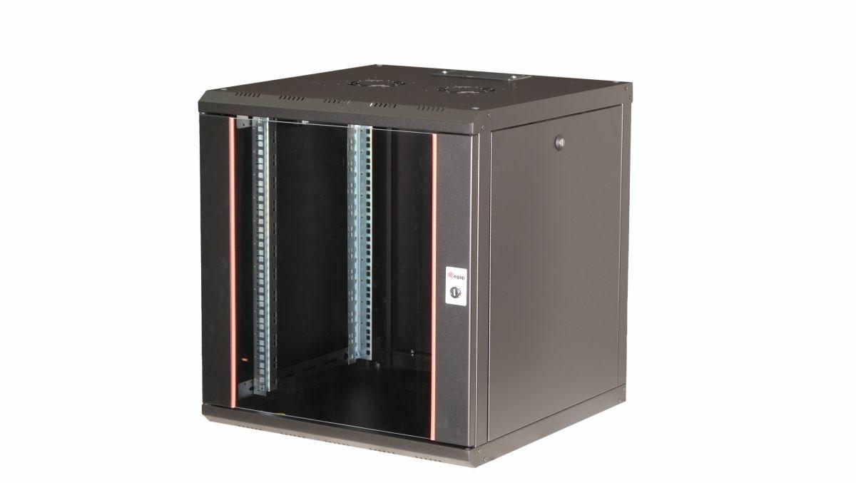 EQUIP Pro vægmonteret 19" rackskab 12U - 600 × 600 mm, sort (RAL 9005) billede