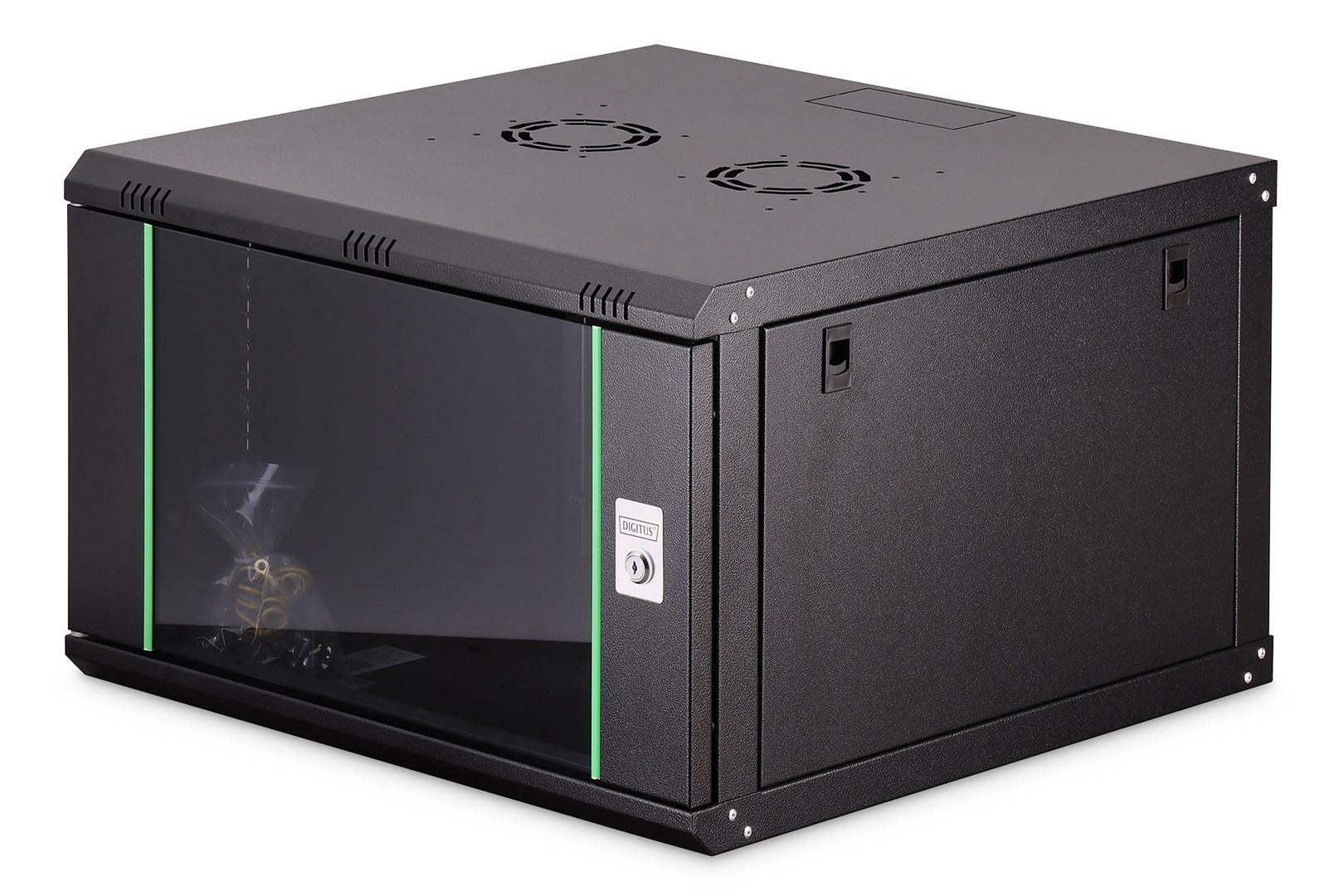 DIGITUS vægskab Dynamic - 7U, 38,5 × 60 × 60 cm, sort billede