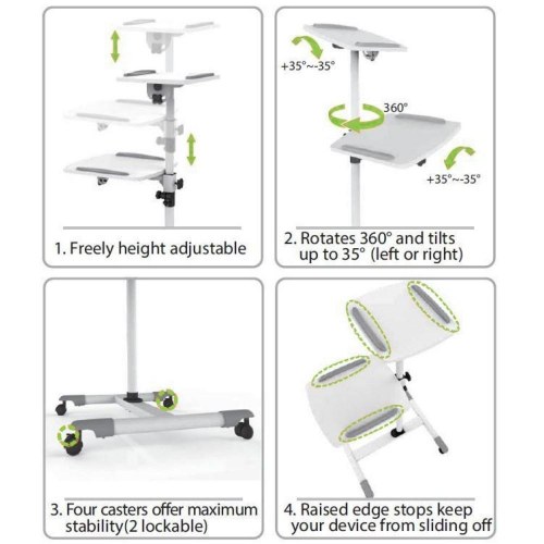 TECHly ICA-TB TPM-6 universal rullevogn til bærbar/projektor - hvid