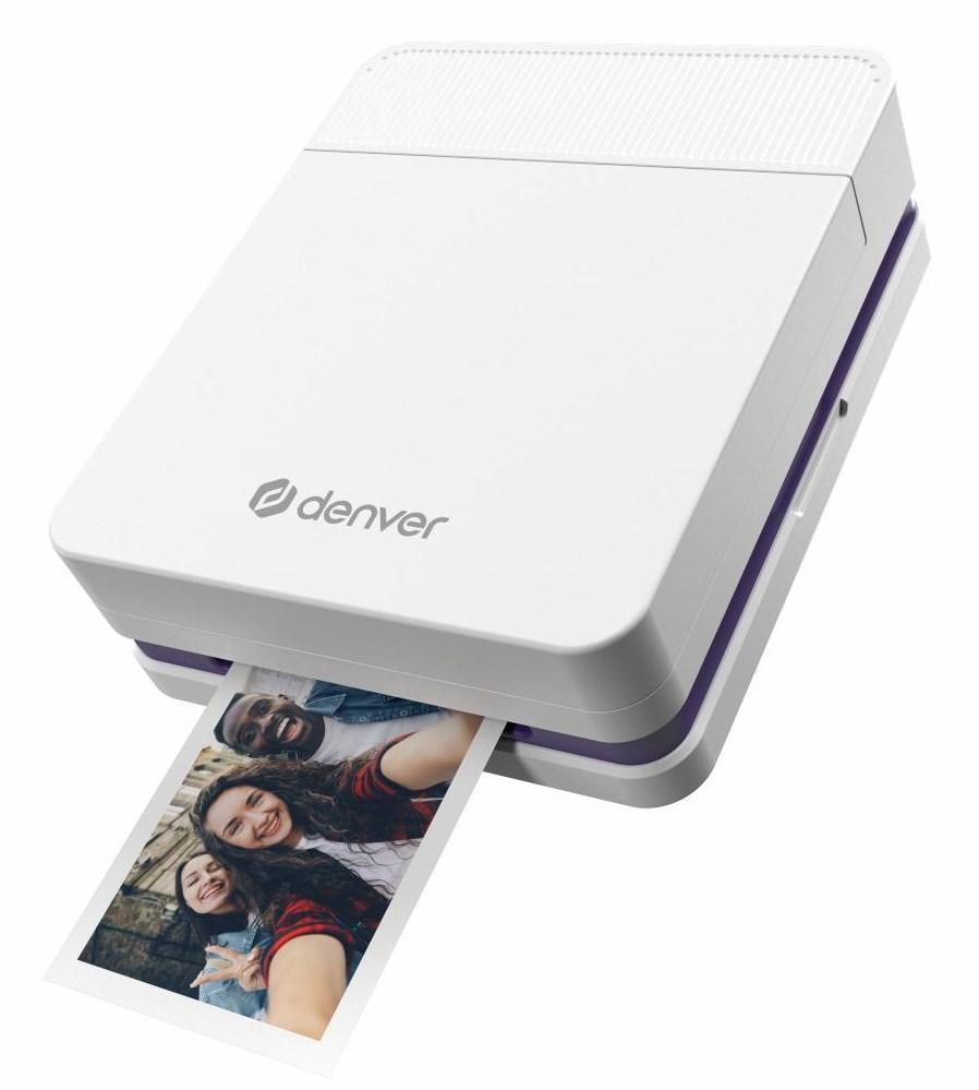 Denver MCP-6010 håndholdt printer - hvid, 600 × 600 dpi, USB‑C, trådløs/ledning