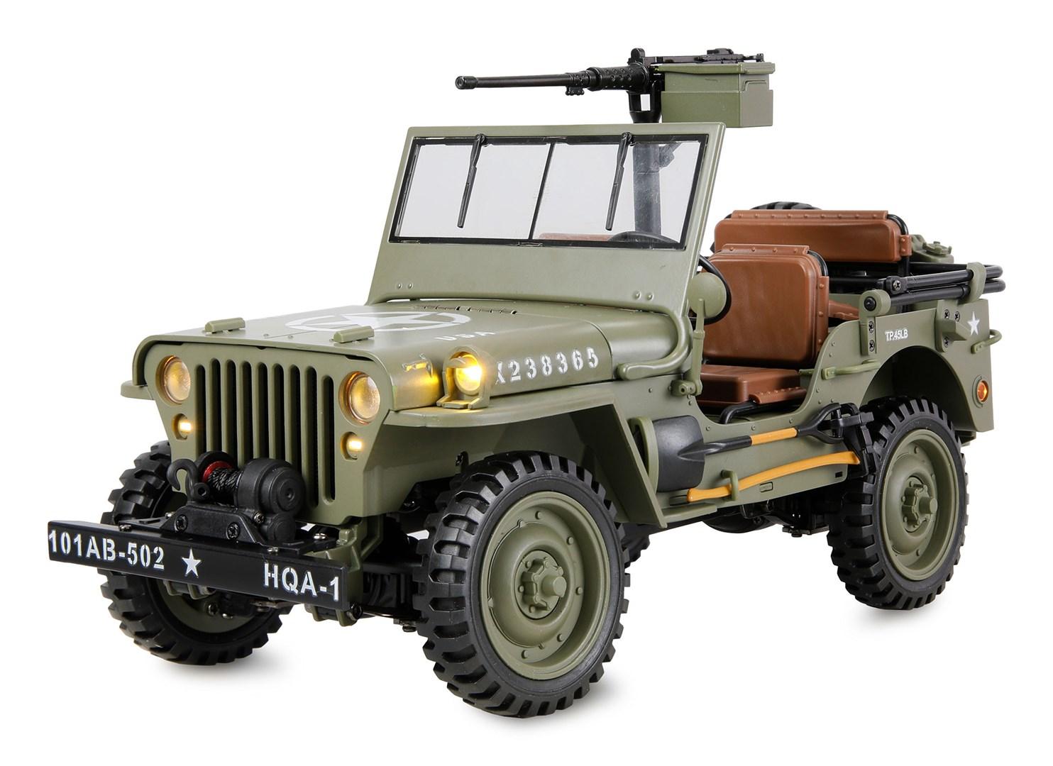 RC crawler jeep 1:14 - elektrisk, 4WD, grøn (RTR)