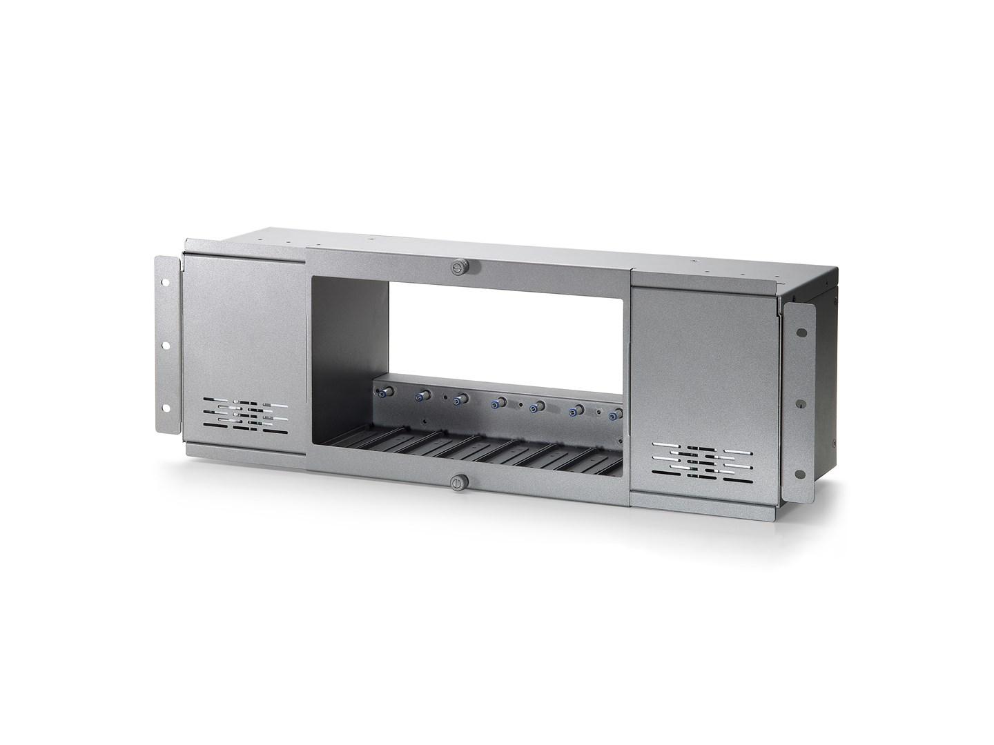 LevelOne 8-slot mediekonverter‑chassis, 19" 4U billede