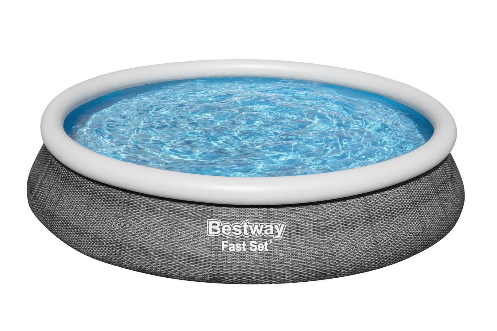 Bestway Fast Set 57313, 9677 L, Indrammet pool, Grå, 22,4 kg