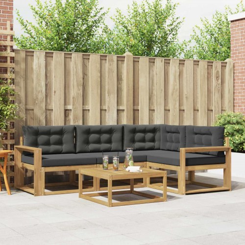 Udendørs sofagruppe 5 stk Hvid og antracit 79 x 79 x 37 cm