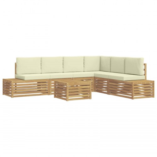 Udendørs sofagruppe med pude Hvid 59 x 59 x 37 cm Polyester