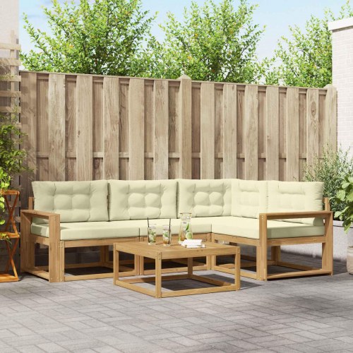 Udendørs sofagruppe 5 stk Hvid og cremefarvet 79 x 79 x 37 cm