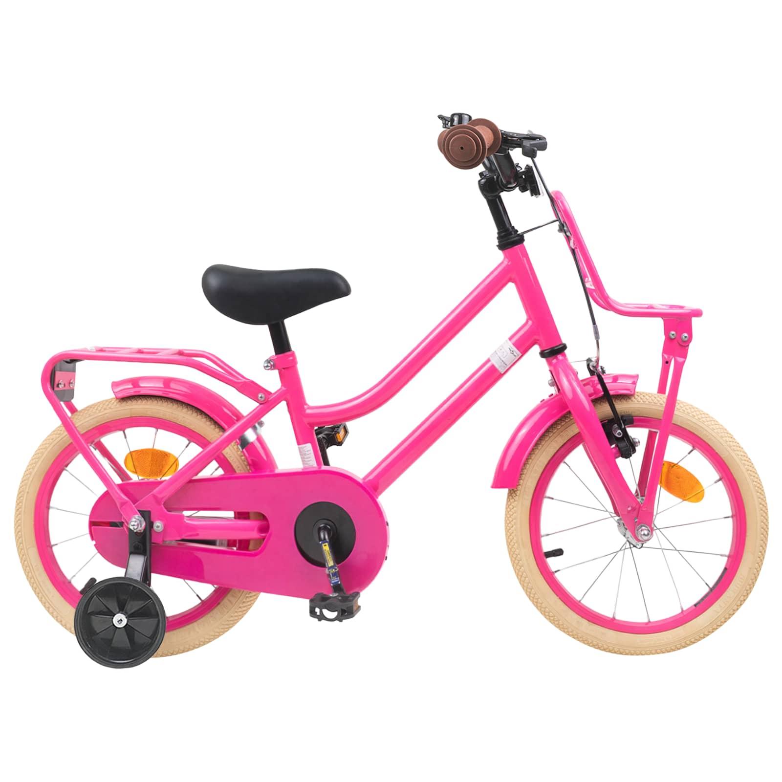 Børnecykel 14 tommer anbefalet til 3-5 år gammel Mørk pink