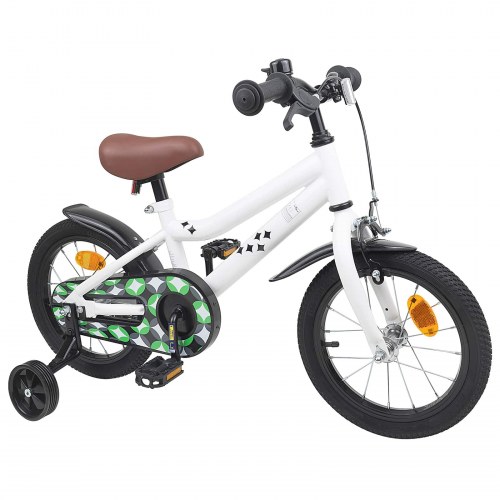Børnecykel 14 tommer anbefalet til 3-5 år gammel Hvid