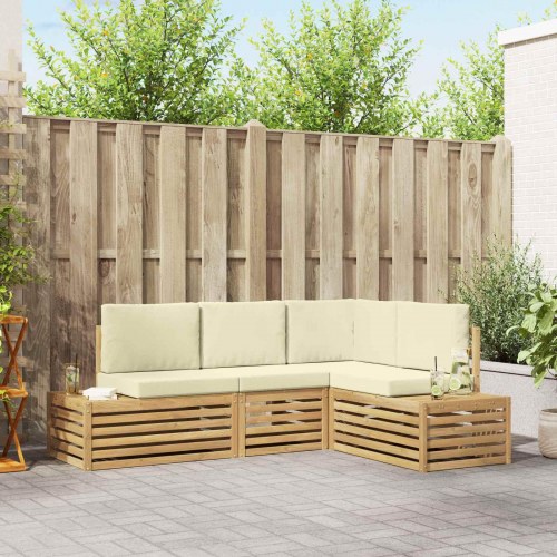 Udendørs sofagruppe Hvid 213,5 x 154,5 x 73 cm Polyester
