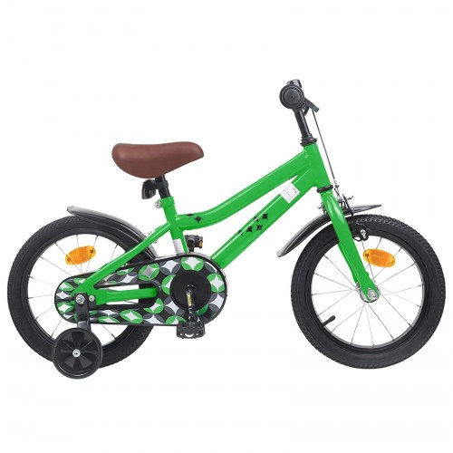 Børnecykel 14 tommer anbefalet til 3-5 år gammel Grøn