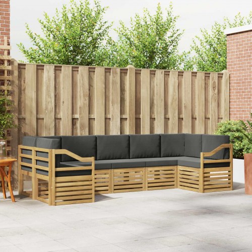 Sektionalsofa sæt 7 stk Hvid og antracit 304 x 126,5 x 73 cm