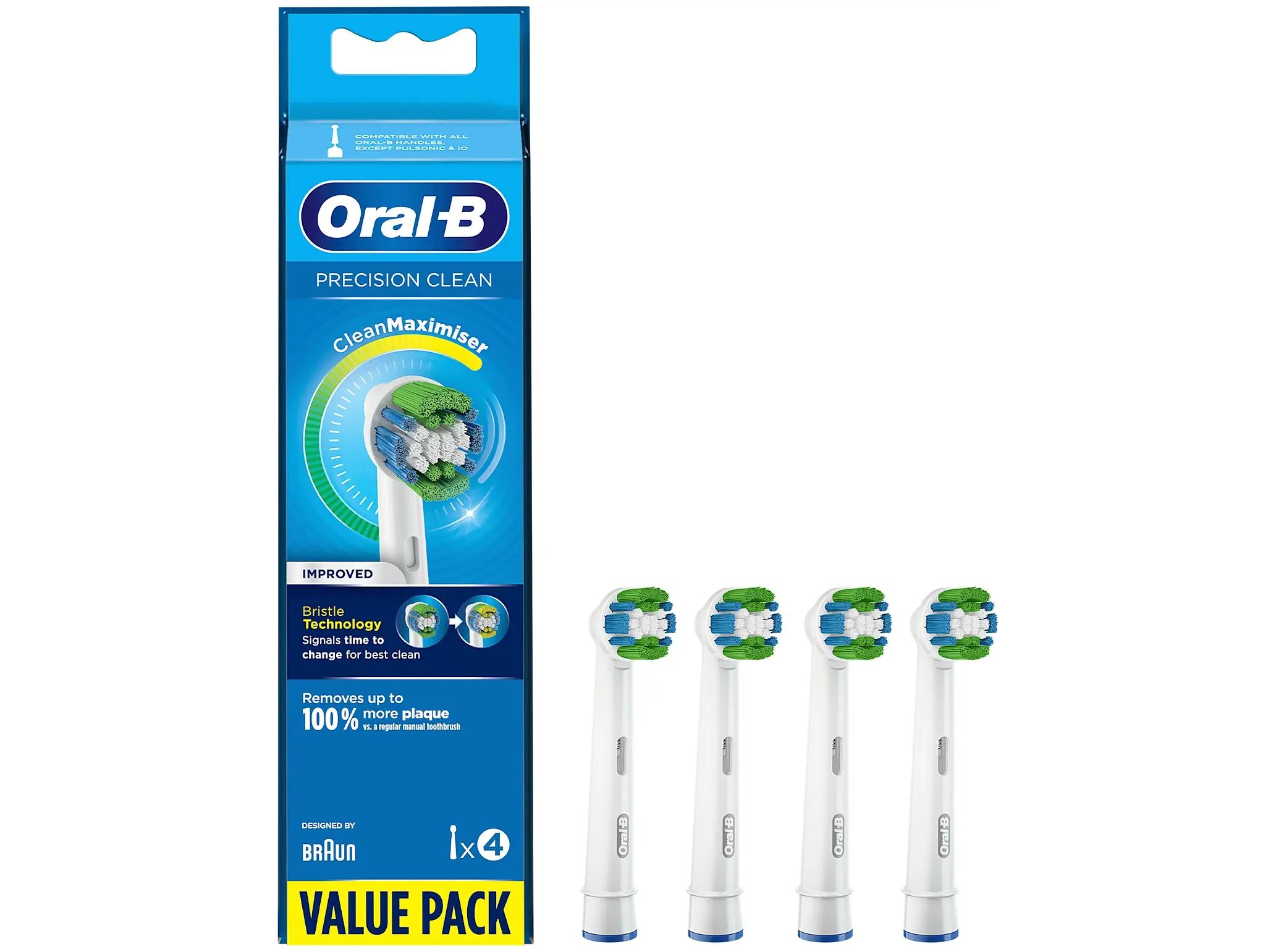 Oral-B Precision Clean børstehoveder - hvid, 4 stk.