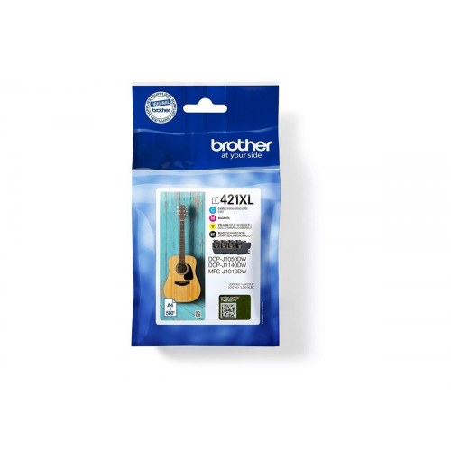Brother LC421XL 4-pak blækpatroner - sort, cyan, magenta, gul (XL) - op til 500 sider