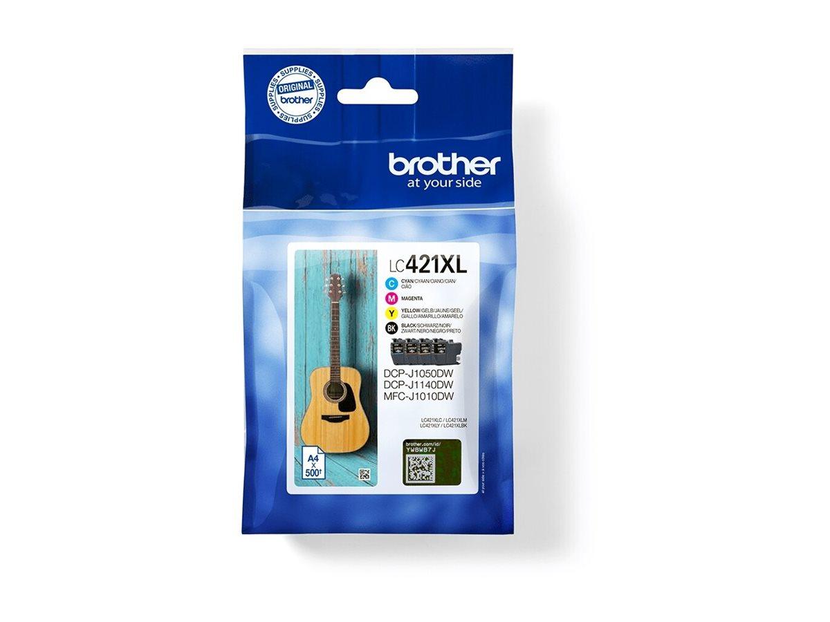 Brother LC421XL 4-pak blækpatroner - sort, cyan, magenta, gul (XL) - op til 500 sider