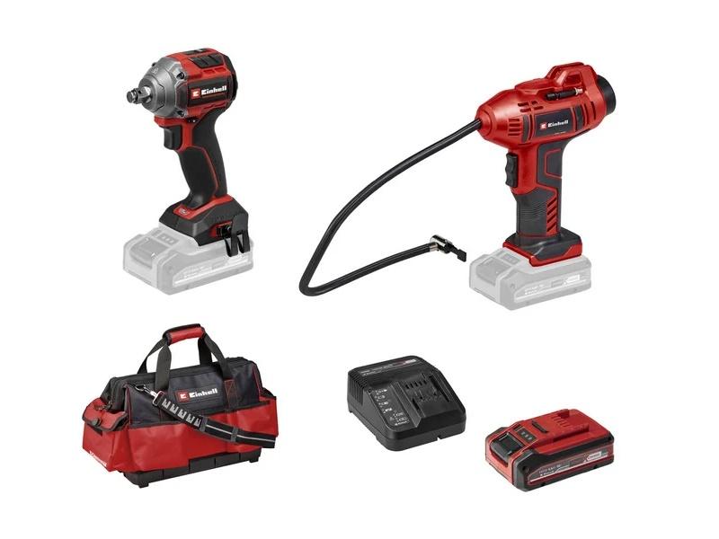 Einhell værktøjssæt 18V - TP-CW 18/260-C + CE-CC 18 med 1x 4,0 Ah batteri og oplader