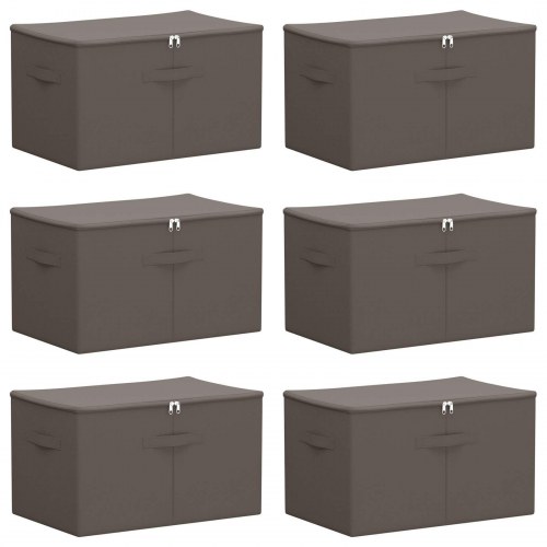 Opbevaringskasse 6 stk Grå 60 x 43 x 35 cm Ikke-vævet stof