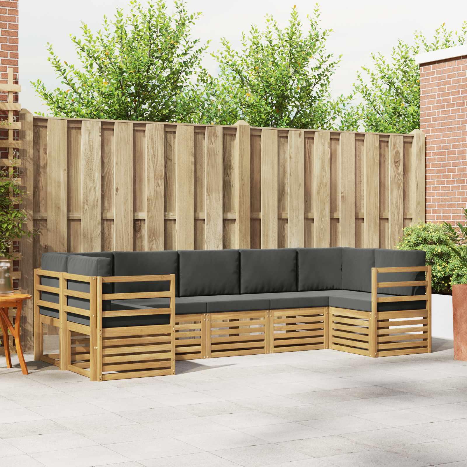Sektionalsofa sæt 7 stk Hvid og antracit 304 x 126,5 x 73 cm