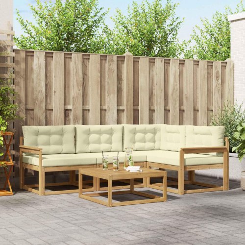 Udendørs sofagruppe 5 stk Hvid og cremefarvet 79 x 79 x 37 cm
