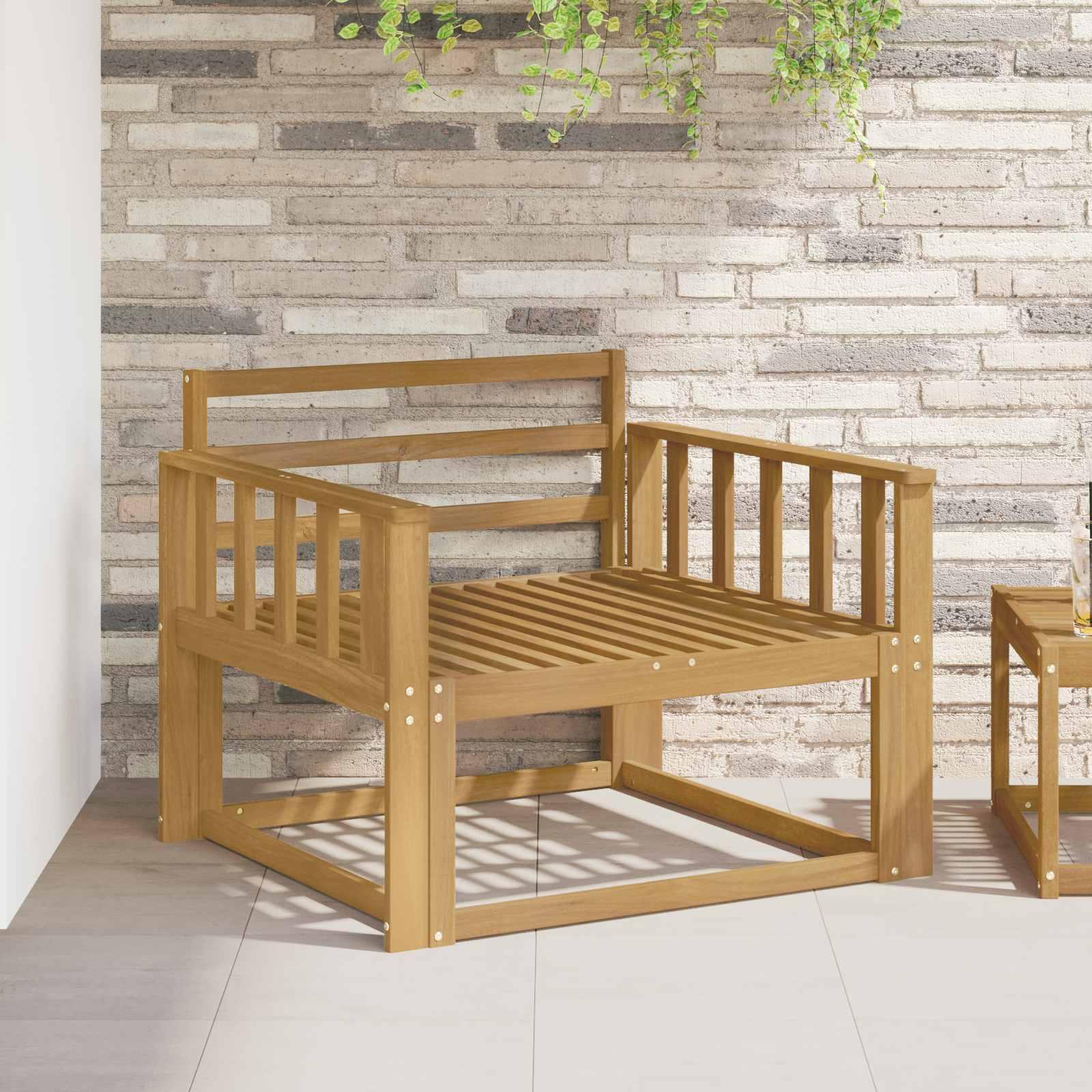 Udendørs Mellem Sofa Massivt Akacietræ Hvid