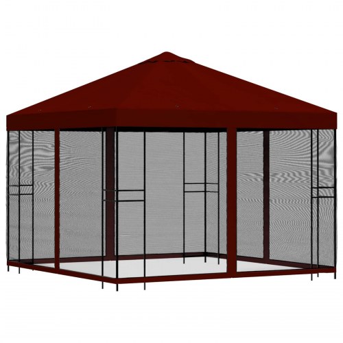 Havelæger med sidevægge 3 x 3 m Bordeaux Polyester og Stål