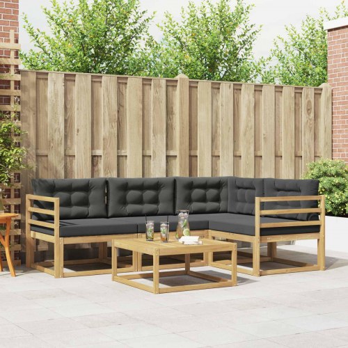 Udendørs sofagruppe 5 stk Hvid og antracit 79 x 79 x 37 cm