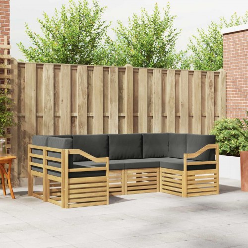 Sektionalsofa sæt 6 stk Hvid og antracit 245 x 126,5 x 73 cm