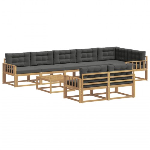 Udendørs sofagruppe 9 stk Hvid og antracit 79 x 79 x 37 cm