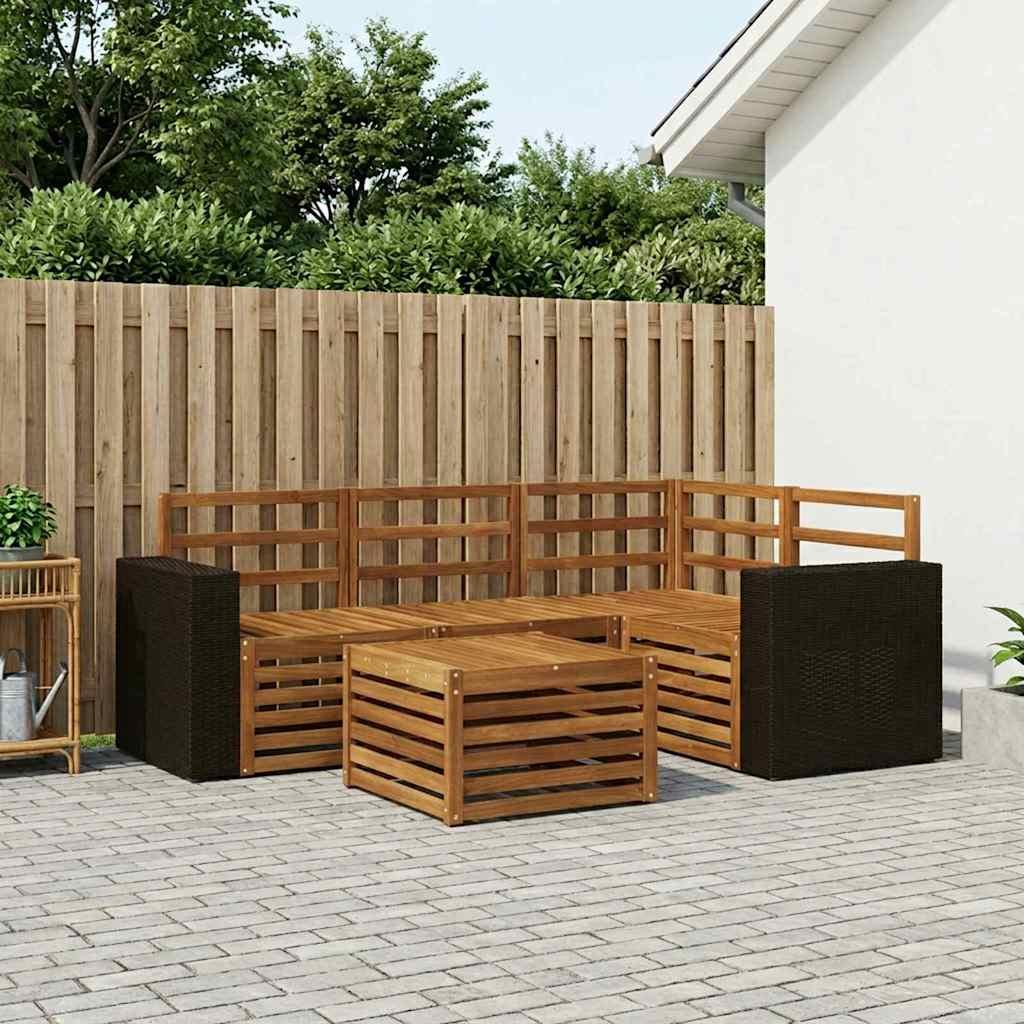 Udendørs sofagruppe 5 stk Naturfarvet 59 x 59 x 37 cm Polyester