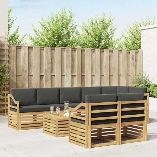 Udendørs sofagruppe 8 stk Hvid og antracit 59 x 59 x 37 cm