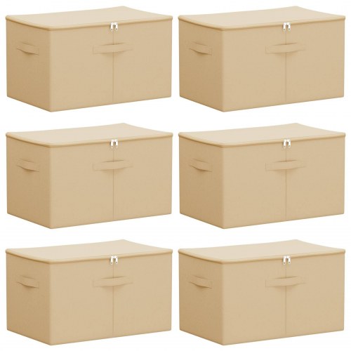 Opbevaringskasse 6 stk Cremefarvet 55 x 35 x 32 cm