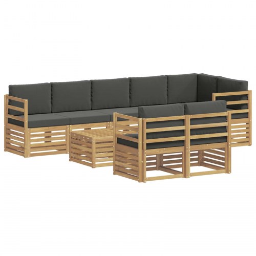 Udendørs sofagruppe 8 stk Hvid og antracit 59 x 59 x 37 cm