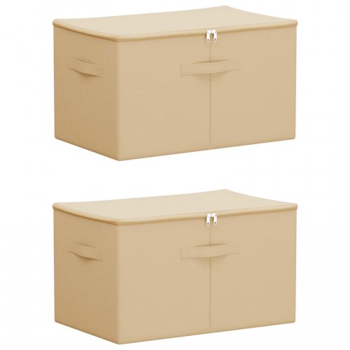 Opbevaringskasse 2 stk Cremefarvet 55 x 35 x 32 cm