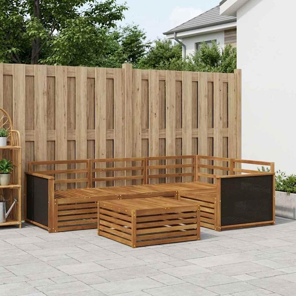 Udendørs sofagruppe 5 stk Naturfarvet 79 x 79 x 37 cm