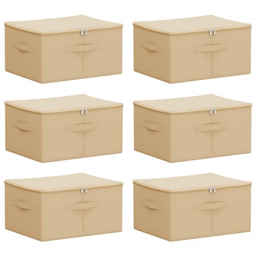 Opbevaringskasse 6 stk Cremefarvet 43 x 34 x 23 cm