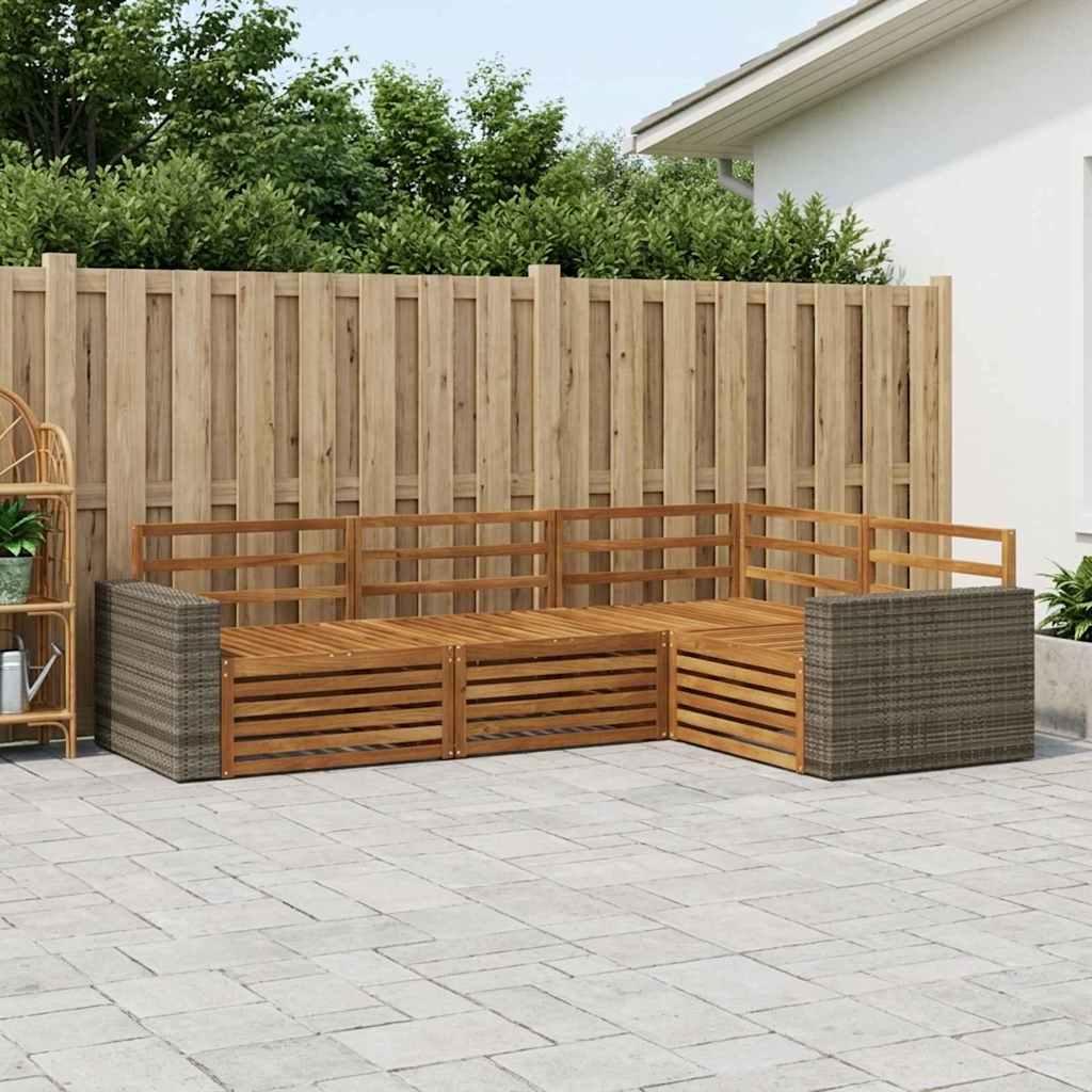 Udendørs sofagruppe 4 stk Naturfarvet 255,5 x 176,5 x 73 cm