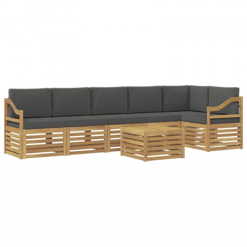 Udendørs sofagruppe 7 stk Hvid og antracit 59 x 59 x 37 cm