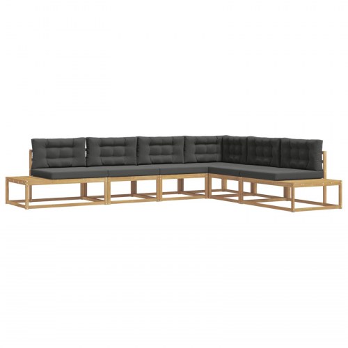 Udendørs sofagruppe med pude Hvid 357 x 198,5 x 73 cm Polyester