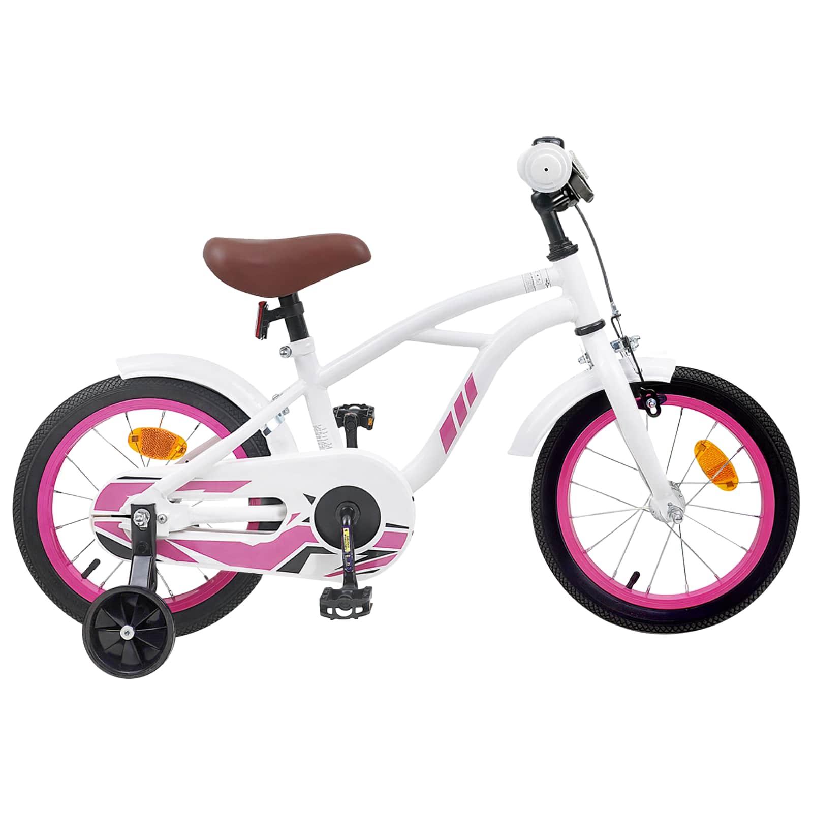 Børnecykel 14 tommer anbefalet til 3-5 år gammel Hvid