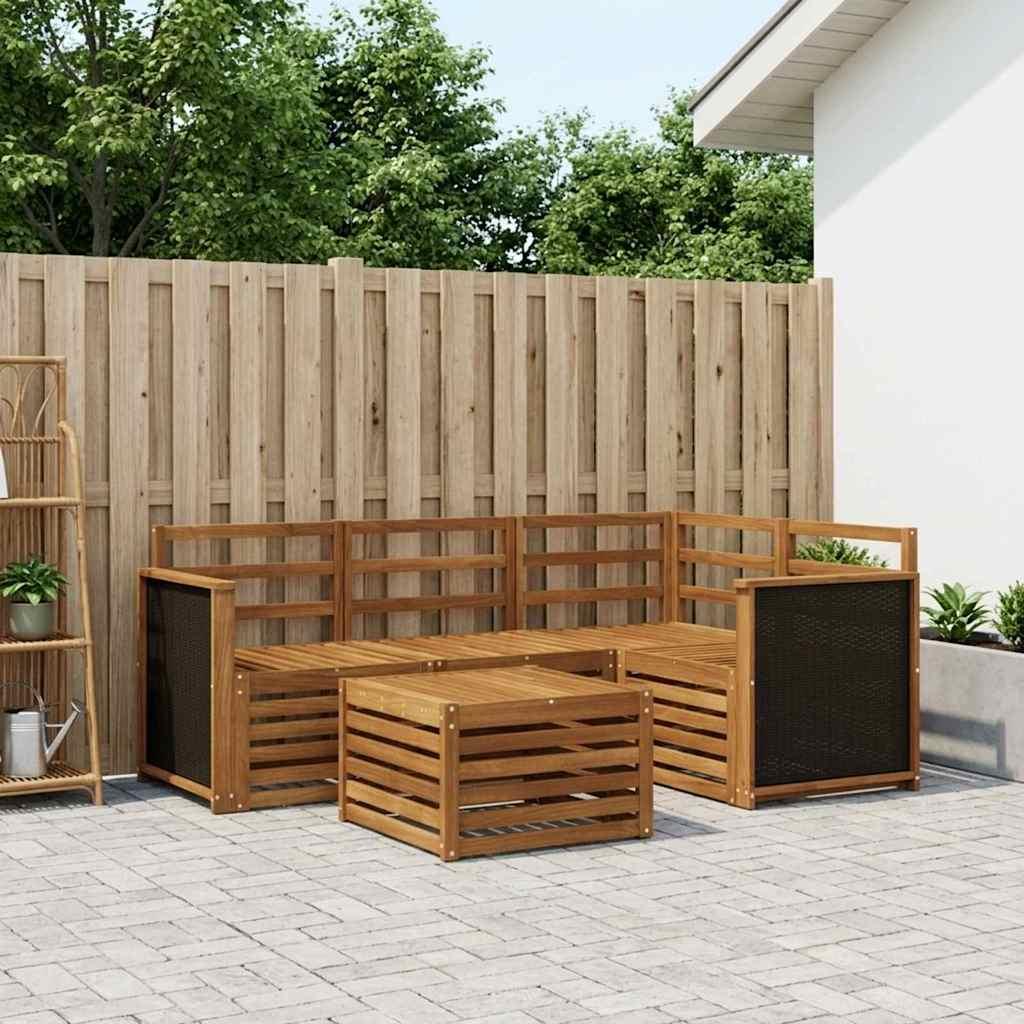 Udendørs sofagruppe 5 stk Naturfarvet 59 x 59 x 37 cm Polyester